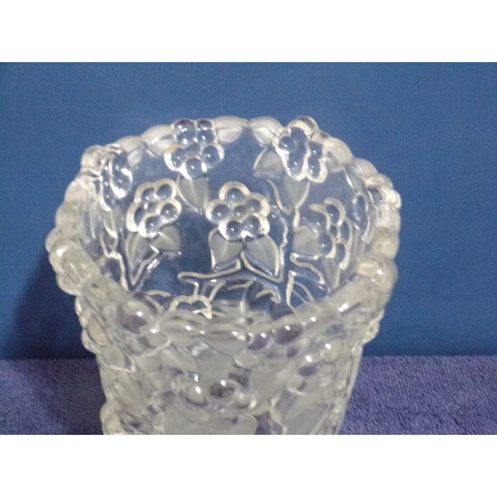 Mikasa Bella Heavy Lead Crystal Frosted Glass‎ Daisy Vase 8